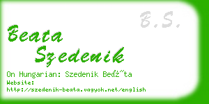 beata szedenik business card